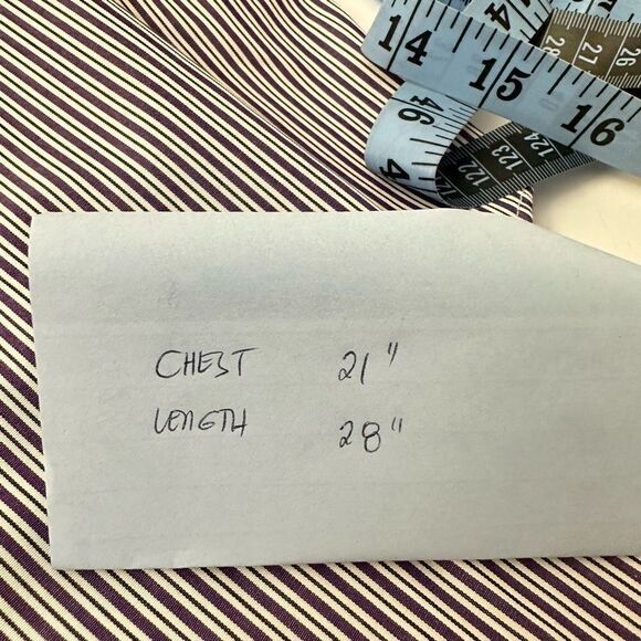 Lauren Ralph Lauren Striped Purple‎ NON IRON Button Down Collared Shirt sz large - Picture 7 of 7